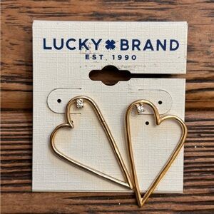Lucky Brand Gold Heart Earrings